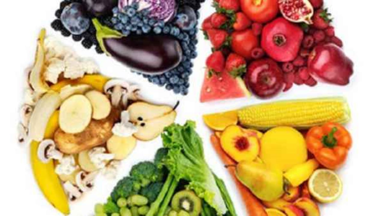 fructe si legume asezate pe culori