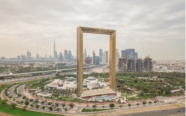 Vedere aeriană a Dubai Frame