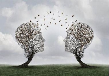 doi copaci in forma de capete umane comunica