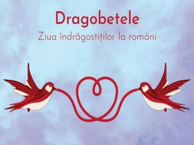 2 pasarele cu un snur rosu si mesajul dragobete la romani